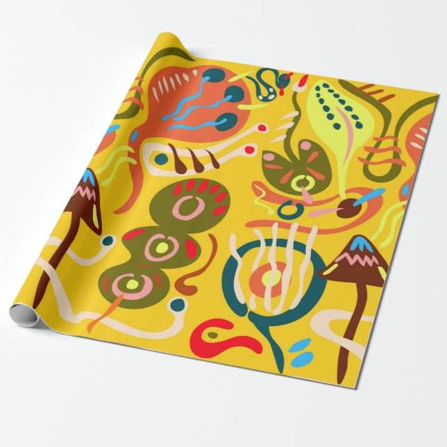 vibrant flowers wrapping paper (Unrolled)
