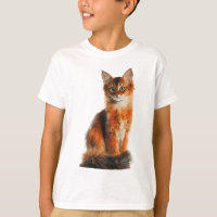 Vibrant Fluffy Ginger Somali Cat Kids