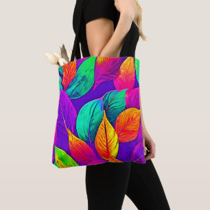 Vibrant Foliage: Cartoon Neon  Tote Bag