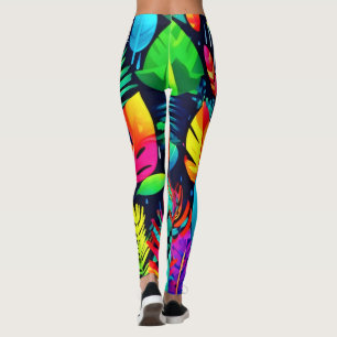 Vibrant Foliage Drizzle Art Leggings
