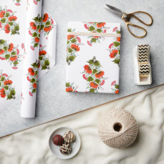 Vibrant Folk Art Floral Wrapping Paper