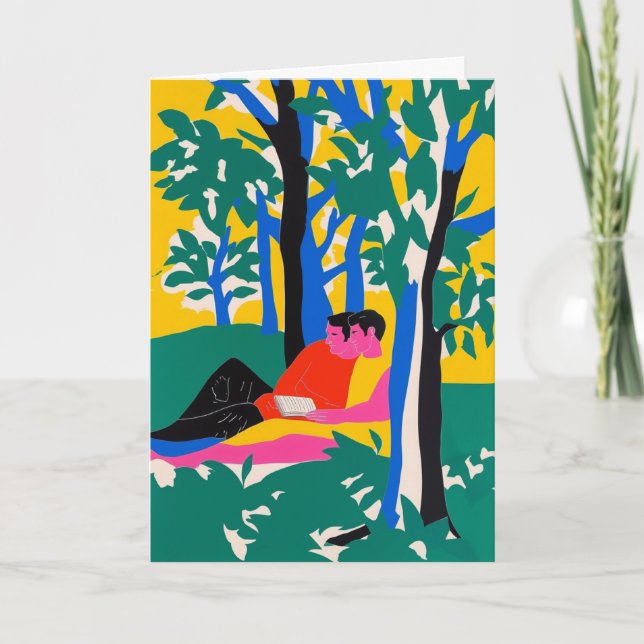 Vibrant Forest Embrace Card (Front)