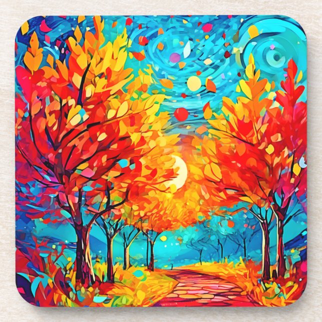 Vibrant Forest Path to the Moon Coaster (Front)