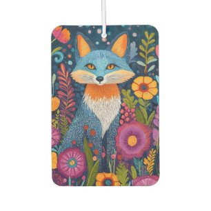 Vibrant Fox Dot Art Amidst Lush Flora Air Freshener