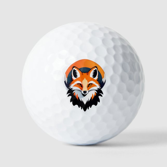 Vibrant Fox Head Golf Balls (Front)