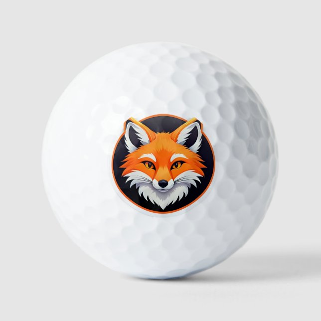 Vibrant Fox Head Golf Balls (Front)