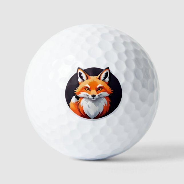 Vibrant Fox Head Golf Balls (Front)