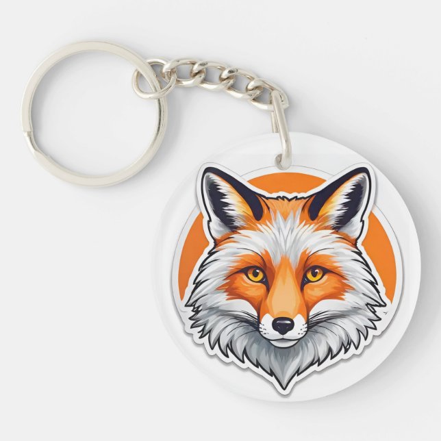Vibrant Fox Head Keychain (Front)