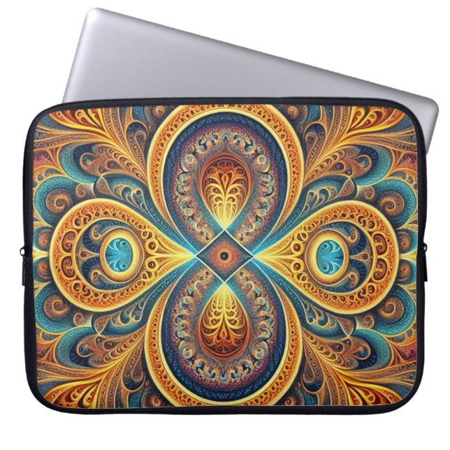 Vibrant Fractal Art Laptop Sleeve (Front)