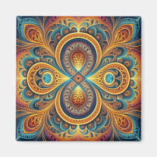 Vibrant Fractal Art Magnet