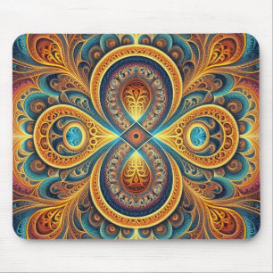 Vibrant Fractal Art Mouse Pad