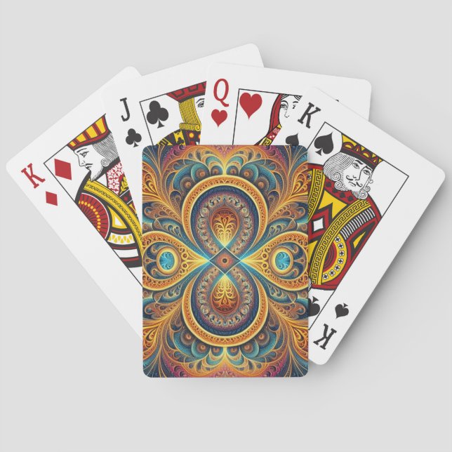 Vibrant Fractal Art Poker Cards (Back)