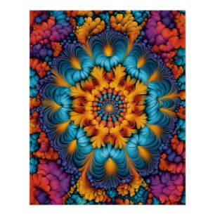 Vibrant Fractal Bloom Poster
