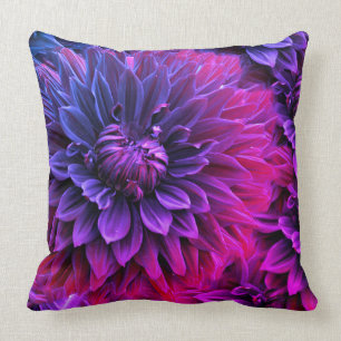 Vibrant Fractal Blossom Art Throw Pillow