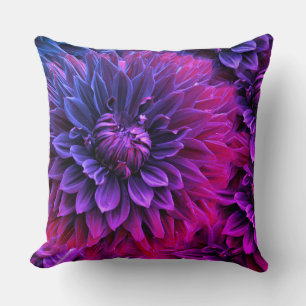 Vibrant Fractal Blossom Art Throw Pillow