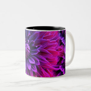Vibrant Fractal Blossom Art Two-Tone Coffee Mug