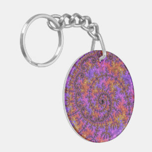 Vibrant Fractal Keychain