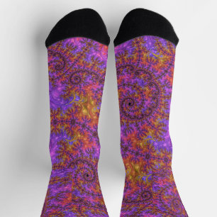 Vibrant Fractal Socks