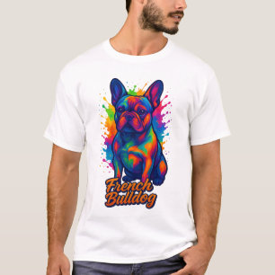 Vibrant French Bulldog Pop Art Illustration T-Shirt