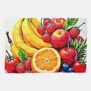 Vibrant Fresh Fruit Delight Design Kitchen Towel