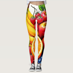 Vibrant Fresh Fruit Delight Design Leggings