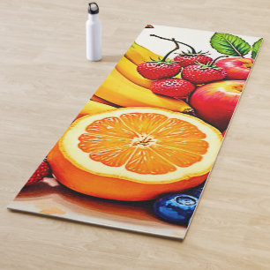Vibrant Fresh Fruit Delight Design Yoga Mat