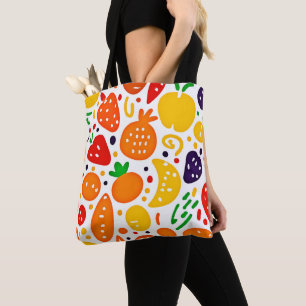 Vibrant Fruit Pattern Tote Bag