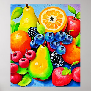 Vibrant Fruit Still Life Poster