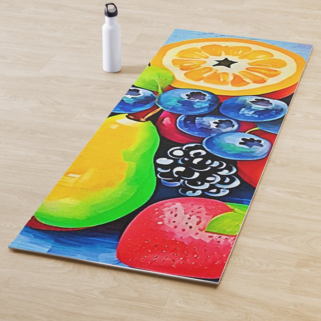 Vibrant Fruit Still Life Yoga Mat (In Situ)