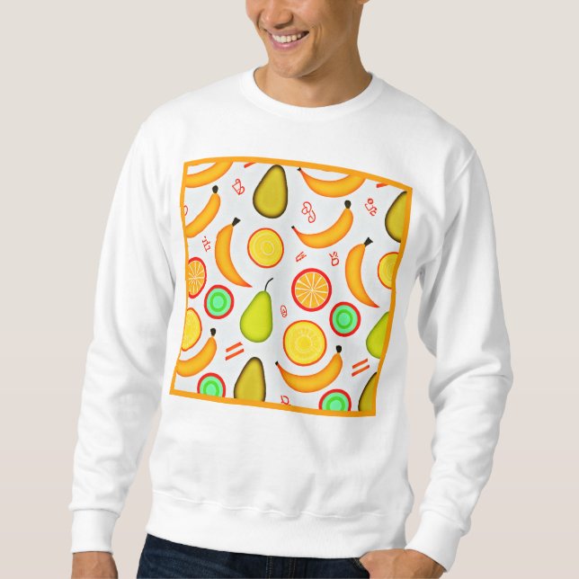 Vibrant Fruity Kaleidoscope Pattern Sweatshirt (Front)