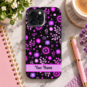 Vibrant Fun Purple Abstract Floral Modern Custom iPhone 13 Pro Max Case