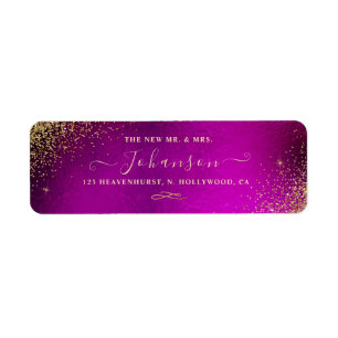 Vibrant Fuschia+Faux Gold Parties scintillant Adre