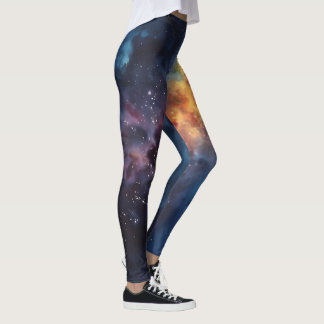 Vibrant Galaxy Print - Cosmic Activewear for Yoga Leggings