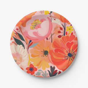 Vibrant Garden Party Paper Plate