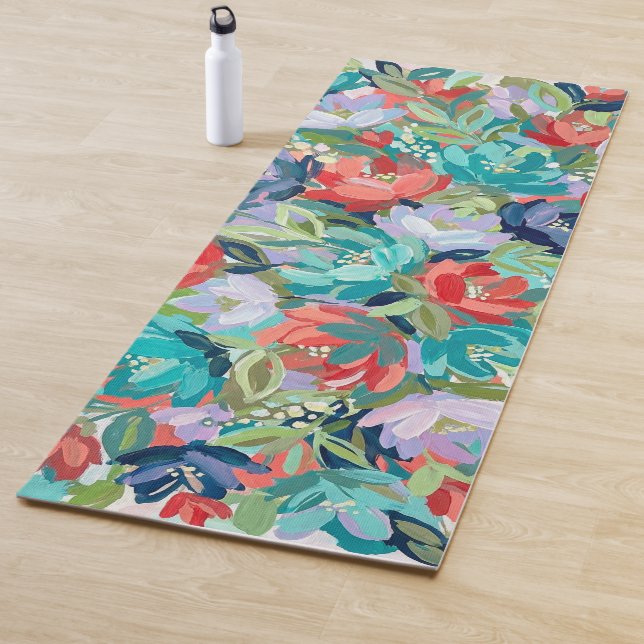 Vibrant Garden Symphony Yoga Mat (In Situ)