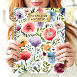 Vibrant Garden Watercolor Floral Custom Name Planner<br><div class="desc">This cheerful design showcases a vibrant garden of watercolor florals in a variety of bold shades, including red, pink, purple, orange, and blue. The delicate greenery adds depth and charm, while the sleek gold nameplate provides a personalized touch. Perfect for students, professionals, or anyone who loves colourful and artistic designs....</div>