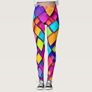 Vibrant Geometric Abstract Art Leggings