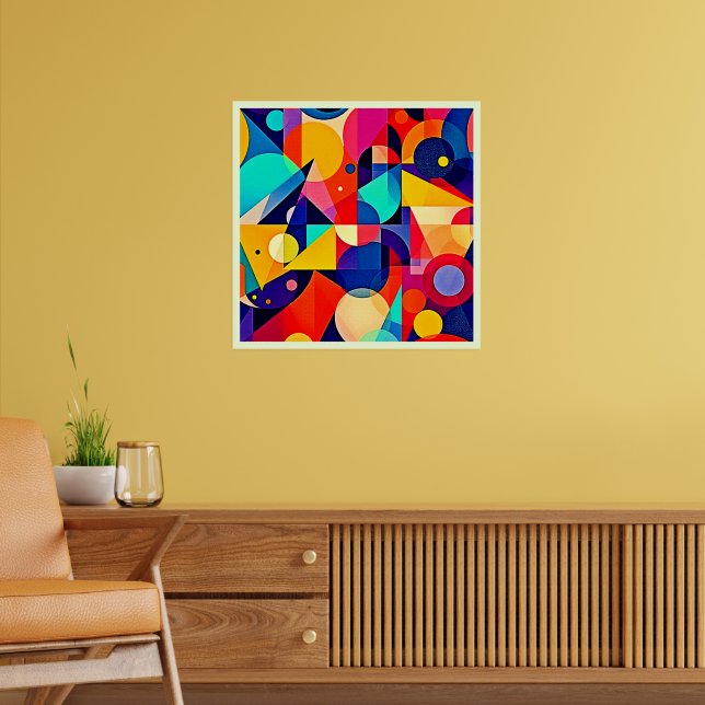 Vibrant Geometric Abstract Art Poster (Living Room 2)