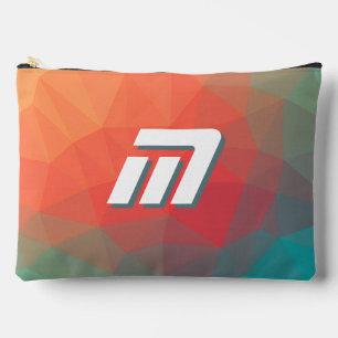 Vibrant Geometric Abstract Custom Initial  Accessory Pouch