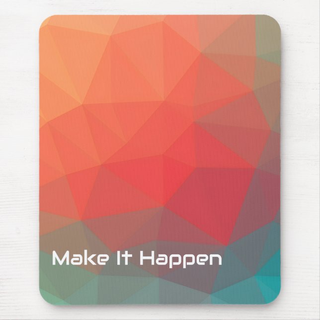 Vibrant Geometric Abstract Custom Monogram Sporty Mouse Pad (Front)