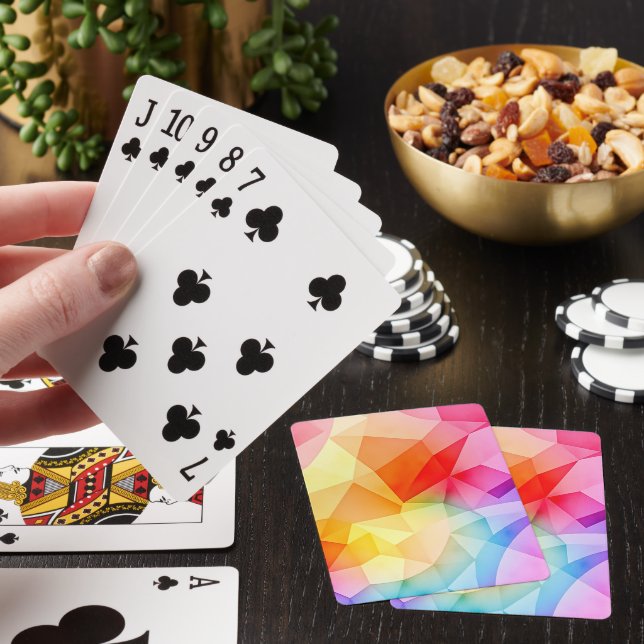 Vibrant Geometric Abstract Playing Cards (In Situ)