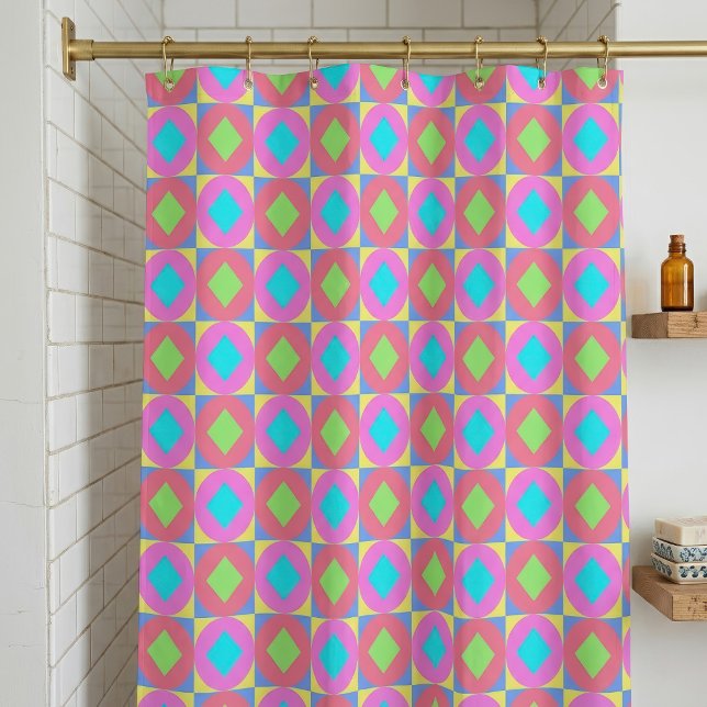 Vibrant Geometric Abstract Psychedelic Pattern (Vibrant Geometric Abstract Psychedelic Pattern. Shower Curtain)