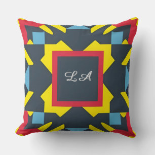 🔷 Vibrant Geometric Abstract Symmetry Art ✨ Throw Pillow