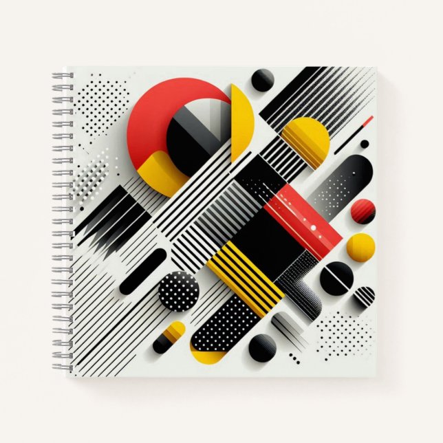 Vibrant Geometric Abstraction Notebook (Front)