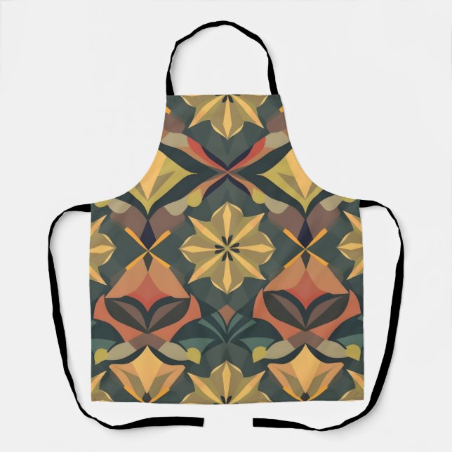 Vibrant Geometric Apron - Artistic Digital Print (Front)
