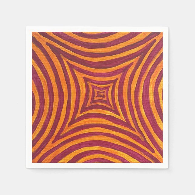 Vibrant Geometric Art Fabric Napkin (Front)