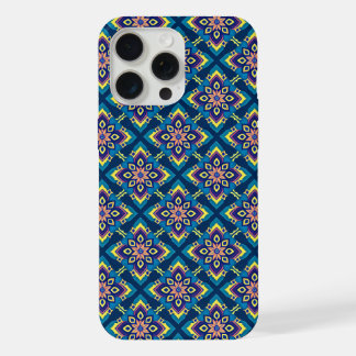 Vibrant Geometric Boho Floral Pattern iPhone 15 Pro Max Case