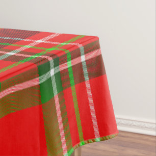 Vibrant Geometric Christmas Tartan Pattern Tablecloth