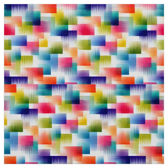 Vibrant Geometric Color Blocks with Soft Gradient  Fabric (Swatch)