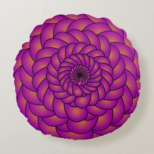 Vibrant Geometric Flower 16 x 16 Round  Pillow (Front)